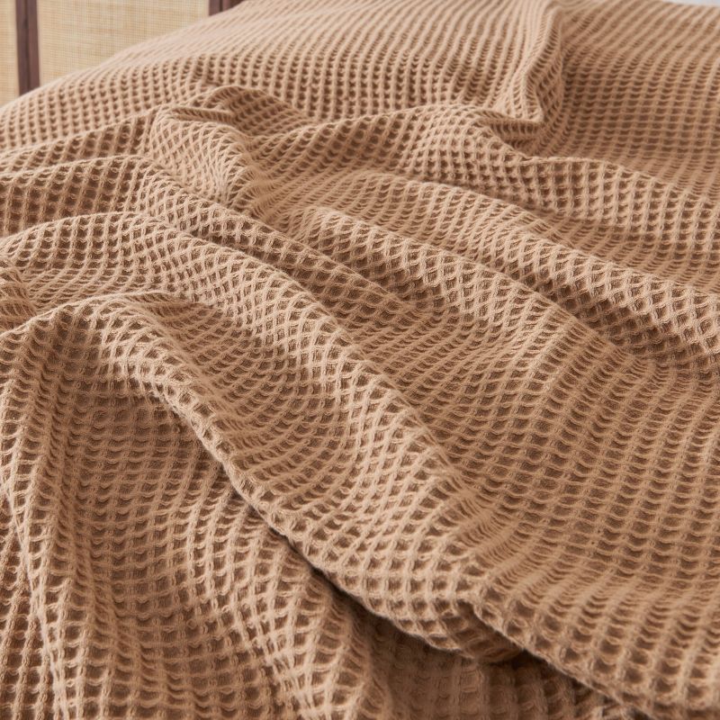 50"x60" Cotton Waffle Knit Throw Blanket - Isla Jade, 3 of 6
