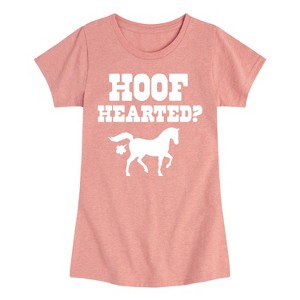 Girls' - Instant Message - Hoof Hearted Horse Fitted Short Sleeve Graphic T-Shirt - 1 of 4