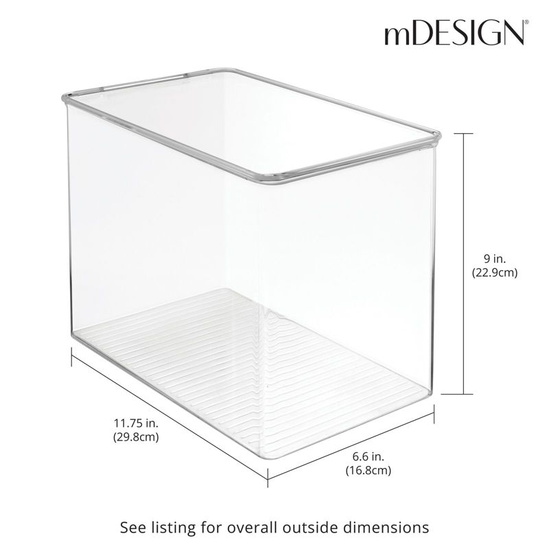 mDesign Tall Plastic Stackable Art/Craft Storage Bin, Hinged Lid, 3 of 10