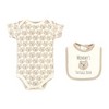 Hudson Baby Cotton Sleep and Play, Bodysuit and Bandana Bib Set, Snuggle Bear - 3 of 4