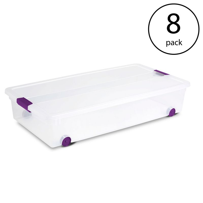 Sterilite 17611704 60 Quart ClearView Latch Lid Wheeled Underbed Box, 3 of 7