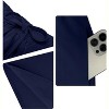 Women's Flowy High-Waist Maxi Skirt - Summer Pleated Long Skirt with Pockets Navy Blue - 4 of 4