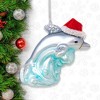 Dolphin and Ocean Wave Glass Christmas Ornament| OrnamentallyYou - 2 of 4