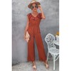 I AM A FASHION JUNKY Solid Ruffle Trim V Neck Fit Jumpsuit - 3 of 4