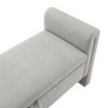 Kumasinova Modern Teddy Fabric Ottoman with Storage & Arms, End of Bed Bench with Metal Accents, Upholstered Large Foot Rest Stool, Entryway Bench - 2 of 4
