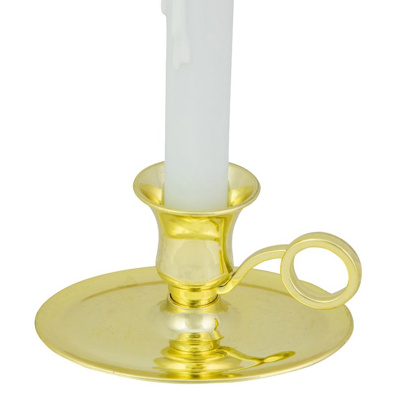 Northlight 8" Pre-Lit LED White Lighted Christmas Candle Lamp with Oval Handle Base, 5 of 6