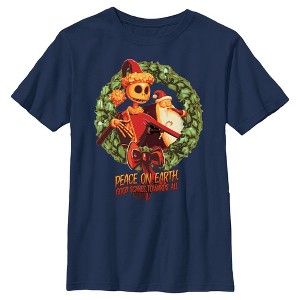 Boy's The Nightmare Before Christmas Christmas Jack Peace on Earth Good Scares Towards All T-Shirt - 1 of 4