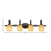 Toltec Lighting Elegante 4 - Light Vanity in  Dark Granite with 5" Cayenne Linen Shade - 2 of 2