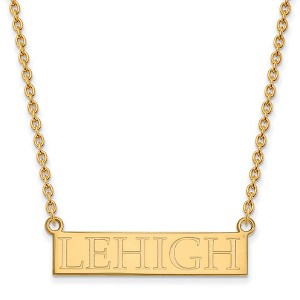 Black Bow Jewelry 14k Yellow Gold Lehigh Mountain Hawks NCAA Necklace 18 Inch - 1 of 4