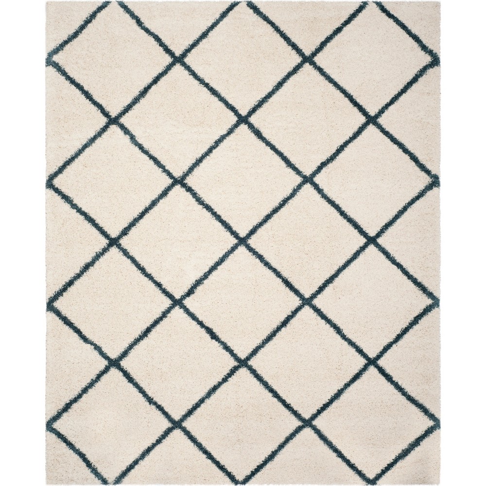 8'x10' Hudson Shag Area Rug Ivory/Slate Blue - Safavieh