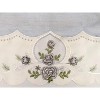 Home Mart Goods Grey Ivory Floral Embroidery Kitchen Curtain 3PC Set Swag & Tiers Set - 4 of 4