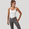 Anna-Kaci Active Women's Scoop Neck Racerback Tank Top with Handkerchief Hem and Built-In Shelf Bra for Low Impact Activity - 4 of 4