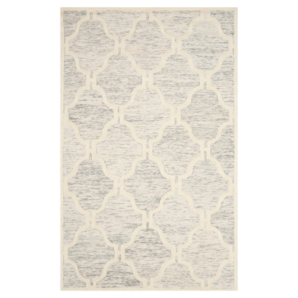 4'x6' Davos Geometric Tufted Area Rug Light Gray/Ivory - Safavieh