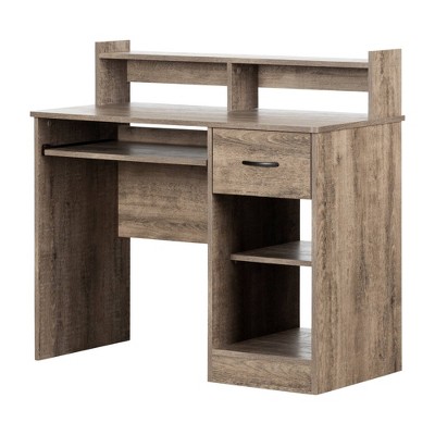 Axess Desk with Keyboard Tray Weathered Oak - South Shore