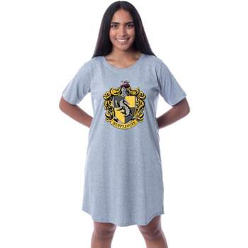 Harry Potter Womens' Hogwarts All Houses Nightgown Sleep Pajama Grey