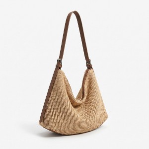 Alilang Woven Slouchy Shoulder Tote Bag Soft Oversized Textured