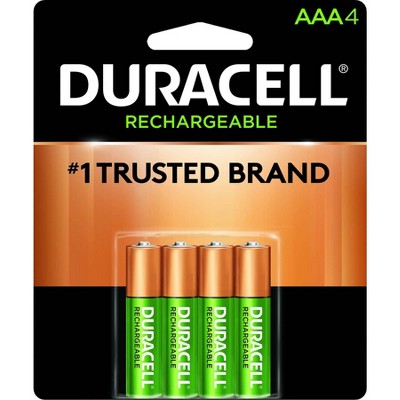 Duracell Rechargeable AAA Batteries - 4 Pack - Compatible with NiMH Battery Chargers