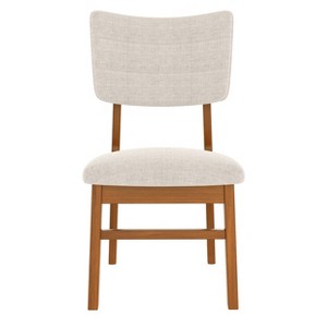 Gulches Mid-Century Dining Chairs Set of 4 - Ergonomic Back, Rubberwood Frame, Breathable Fabric, Non-Slip Legs for Home/Cafe - 1 of 4