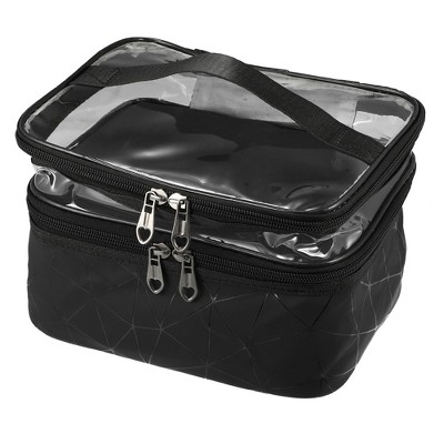 Unique Bargains Double Layer Makeup Bag