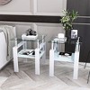 XINGHANZHENXUAN 2 Pcs Modern Tempered Glass Tea Table Coffee Table End Table, Square Table for Living Room - 3 of 4