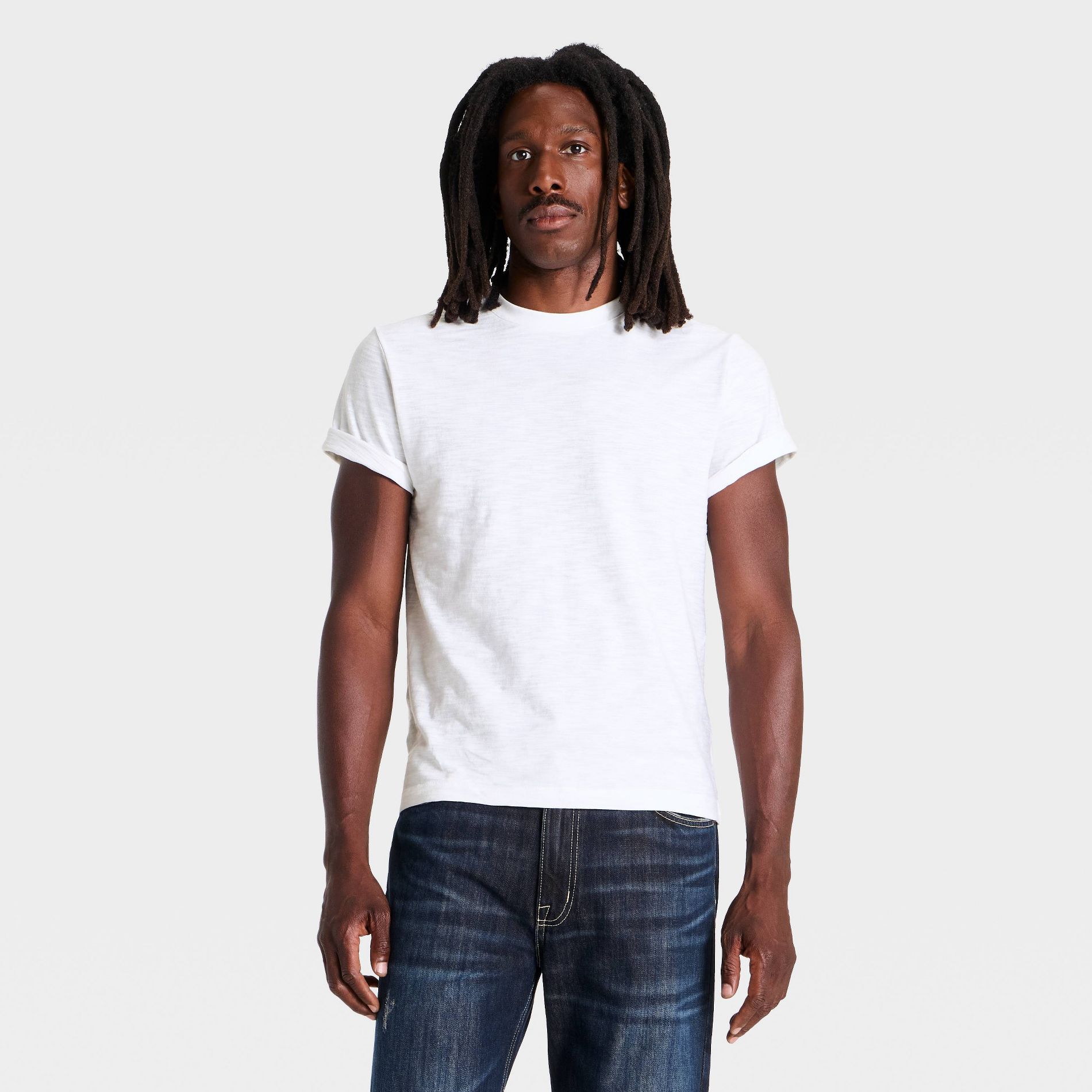 Men's Short Sleeve Washed Slub T-Shirt - Goodfellow & Co™ White L