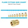 Unique Bargains Fit Air Gas Line Refrigeration Brass SAE 45 Degree Flare Plumbing Connectors - 3 of 4