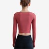 Anna-Kaci Active Women's Long Sleeve Crop Top with Thumbholes and Cutout Detail - 3 of 4
