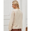 Womens Solid Loose Fit Basic Shirt Crew Neck Long Sleeve Casual Tops Ruffle - 3 of 4