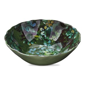 TAG Botanica Green Floral Print Melamine Serving Bowl Indoor/Outdoor Machine Washable, 12 inch - 1 of 2