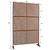 Grungis 76" H×48" W Freestanding Privacy Fence with Diagonal Striped Herringbone Shape,Outdoor Privacy Screen for Balcony,Patio,Garden - 3 of 4