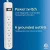 Philips 6' 6 Outlet Power Strip Braided Cord Gray/White - 2 of 4