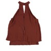 bar III Womens Keyhole Cold Shoulder Blouse, Brown, X-Large - 2 of 2