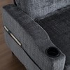 77" Chenille L-Shaped 3-Seater Sectional Sofa with Storage Ottoman - 3 of 4