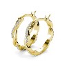 18k Gold Plated 22mm Hoop Earrings with Crystals for Women - 4 of 4