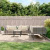 vidaXL 7 Piece Patio Lounge Set with Cushions Gray Poly Rattan - 2 of 4