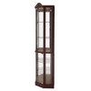 YOOCOZZ Lighted Glass Corner Curio Cabinet – Adjustable Shelves, Carved Cherry Decoration, Wine Storage - 3 of 4
