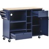 NicBex Mobile Kitchen Island Cart Kitchen Carts on Wheels with Storage on Wheel with 2 Drawers, Cabinet and 6 Open Shelves for Kitchen - 3 of 4