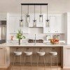 LNC Echonalyri 5-Light  59.7" Luxury and Glam Oversized Linear Kitchen Island Penant Lights, Black with Smoked Textured Glass Shades - 4 of 4