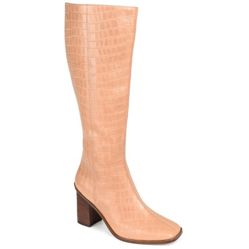 Ladies knee high tan leather clearance boots