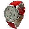 Olivia Pratt Faux Red Leather Sailing Boats Dial Women Watch - 2 of 4