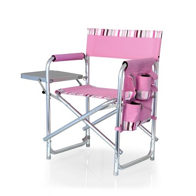 Picnic Time Outdoor Portable Sports Camp Chair with Table and Pockets
