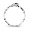Black Bow Jewelry 1/10 Cttw Black & White Diamond Double Heart Sterling Silver Ring - 2 of 4