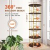 QingMoon 5 Tier Stackable Spinning Bookshelf, 360° Display Bookcase Tower, Floor Standing Round Storage Rack with Metal Frame for Living Room, Office - 3 of 4