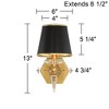 Vienna Full Spectrum Manhattan Modern Wall Light Sconce Brass Crystal Hardwire 6" Fixture Black Paper Shade for Bedroom Reading Living Room House Home - 4 of 4