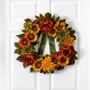 Nearly Natural 24” Peony, Dahlia and Sunflower Artificial Wreath - image 2 of 4