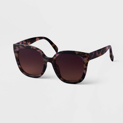 Women&#39;s Marble Tortoise Shell Square Sunglasses - A New Day&#8482; Pink