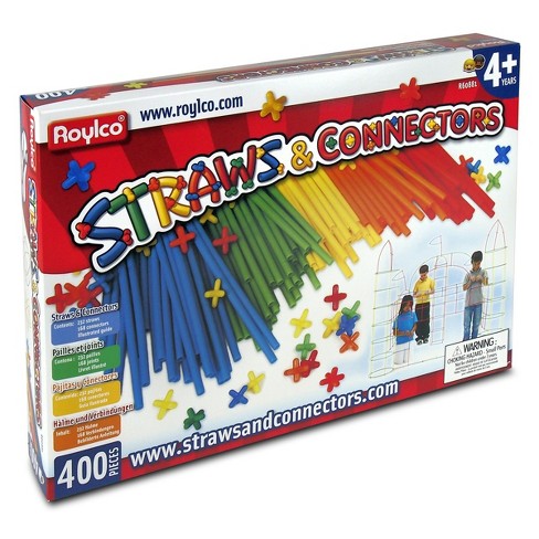 Pack of 230 Roylco Straws and Connectors Building Kit 8 inches Assorted Colors for sale online 