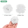 Unique Bargains Mesh Fabric Rhinestone Pearl Chiffon Flowers 2.17 x 2.17 Inch - 3 of 4