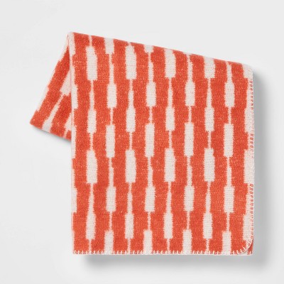 Brushed Woven With Frayed Edge Throw Blanket Orange - Threshold™ : Target