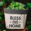 Pavilion Gift Company - Bless This Home - Canvas Planter Cover (Holds 6" Pot) - Planters - 2 of 4